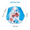 THE LITTLE LOOKERS Sleeved Washable Waterproof Bib/Apron with Pocket & Tying Robe| Cute Prints| Quick Dry PVC Bibs for Newborns/Infants/Toddlers