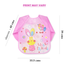 THE LITTLE LOOKERS Sleeved Washable Waterproof Bib/Apron with Pocket & Tying Robe| Cute Prints| Quick Dry PVC Bibs for Newborns/Infants/Toddlers