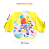 THE LITTLE LOOKERS Sleeved Washable Waterproof Bib/Apron with Pocket & Tying Robe| Cute Prints| Quick Dry PVC Bibs for Newborns/Infants/Toddlers
