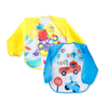 THE LITTLE LOOKERS Sleeved Washable Waterproof Bib/Apron with Pocket & Tying Robe| Cute Prints| Quick Dry PVC Bibs for Newborns/Infants/Toddlers