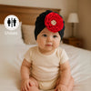 THE LITTLE LOOKERS Knitted Turban Cap with Flower & Pearl Accent – Soft, Stylish & Comfortable Headwrap for Newborns & Toddlers Baby Girls/ Boys (0-12 Months)