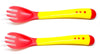THE LITTLE LOOKERS Silicone Tip Heat Sensitive Silicone Spoons | Temperature Sensing Spoons | Fork Set (Pack of 2)