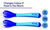 THE LITTLE LOOKERS Silicone Tip Heat Sensitive Silicone Spoons | Temperature Sensing Spoons | Fork Set (Pack of 2)