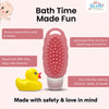 THE LITTLE LOOKERS Baby Shampoo Bottle with Soft Silicone Scrubber | 2-in-1 Shampoo Dispenser & Bath Brush | BPA Free, Leak-Proof Travel Bottle (90ml) for Baby Bathing, Gentle Massage & Cleaning