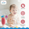 THE LITTLE LOOKERS Baby Shampoo Bottle with Soft Silicone Scrubber | 2-in-1 Shampoo Dispenser & Bath Brush | BPA Free, Leak-Proof Travel Bottle (90ml) for Baby Bathing, Gentle Massage & Cleaning
