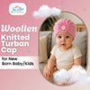 THE LITTLE LOOKERS Knitted Turban Cap with Flower & Pearl Accent – Soft, Stylish & Comfortable Headwrap for Newborns & Toddlers Baby Girls/ Boys (0-12 Months)