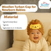 THE LITTLE LOOKERS Soft Knitted Baby Turban Cap with Cute Bunny Design – Warm & Stylish Winter Cap for Newborns & Infants Baby Boys / Girls (0-12 Months)