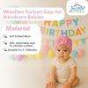 THE LITTLE LOOKERS Knitted Turban Cap with Flower & Pearl Accent – Soft, Stylish & Comfortable Headwrap for Newborns & Toddlers Baby Girls/ Boys (0-12 Months)