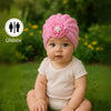 THE LITTLE LOOKERS Knitted Turban Cap with Flower & Pearl Accent – Soft, Stylish & Comfortable Headwrap for Newborns & Toddlers Baby Girls/ Boys (0-12 Months)