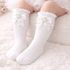 THE LITTLE LOOKERS Socks for Kids | Kid's Compact Cotton Stretch Solid Knee Length Sock | Stylish Socks | No Tightness | Cute Bow Pattern