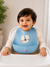 THE LITTLE LOOKERS Silicone Baby Feeding Bib Waterproof Adjustable Neck Closure Wide Food Catcher Pocket