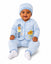 THE LITTLE LOOKERS New Born Baby Suit 5-Piece Set | Soft Polyester Quilted Top, Cap, Bib & 2 Bottoms (Open/Folded Feet)| Warm Clothing Set for Babies