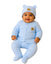 THE LITTLE LOOKERS New Born Baby Suit 5-Piece Set | Soft Polyester Quilted Top, Cap, Bib & 2 Bottoms (Open/Folded Feet)| Warm Clothing Set for Babies