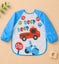THE LITTLE LOOKERS Waterproof Baby Feeding Bib with Sleeves & Crumb Catcher Pocket | Soft PVC Apron Bib with Tie Closure | Washable & Reusable for Babies & Toddlers 6 Months to 3 Years