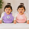 THE LITTLE LOOKERS Silicone Baby Feeding Bib Waterproof Adjustable Neck Closure Wide Food Catcher Pocket