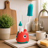 THE LITTLE LOOKERS Baby Bottles Cleaning Brushes 360° Rotatable, Feeding Bottle Nipple & Straw Cleaner Set with Anti Slip Handle, Easy to Clean Corner, BPA-Free Silicone Bristles