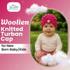 THE LITTLE LOOKERS Knitted Turban Cap with Flower & Pearl Accent – Soft, Stylish & Comfortable Headwrap for Newborns & Toddlers Baby Girls/ Boys (0-12 Months)