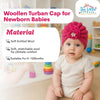 THE LITTLE LOOKERS Knitted Turban Cap with Flower & Pearl Accent – Soft, Stylish & Comfortable Headwrap for Newborns & Toddlers Baby Girls/ Boys (0-12 Months)