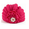 THE LITTLE LOOKERS Knitted Turban Cap with Flower & Pearl Accent – Soft, Stylish & Comfortable Headwrap for Newborns & Toddlers Baby Girls/ Boys (0-12 Months)