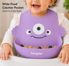 THE LITTLE LOOKERS Silicone Baby Feeding Bib Waterproof Adjustable Neck Closure Wide Food Catcher Pocket