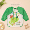 THE LITTLE LOOKERS Waterproof Baby Feeding Bib with Sleeves & Crumb Catcher Pocket | Soft PVC Apron Bib with Tie Closure | Washable & Reusable for Babies & Toddlers 6 Months to 3 Years