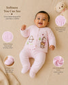 THE LITTLE LOOKERS New Born Baby Suit 5-Piece Set | Soft Polyester Quilted Top, Cap, Bib & 2 Bottoms (Open/Folded Feet)| Warm Clothing Set for Babies