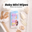 THE LITTLE LOOKERS Mini Wipes for Baby | Mini Baby Wipes Disposable | Water Wipes Baby Skin Care | Wet Tissue for Baby Hand & Face Baby Sanitizing Cleansing | Portable Pocket 64 Wipes x 1 Pack
