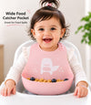 THE LITTLE LOOKERS Silicone Baby Feeding Bib Waterproof Adjustable Neck Closure Wide Food Catcher Pocket