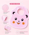 THE LITTLE LOOKERS Baby bibs with Snap button closure /Apron| Cute Animal Soft Cotton Fabric with PVC on Back for Quick Absorption & Fast Drying for Newborns/babies (0-3 years)