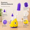 THE LITTLE LOOKERS Baby Bottles Cleaning Brushes 360° Rotatable, Feeding Bottle Nipple & Straw Cleaner Set with Anti Slip Handle, Easy to Clean Corner, BPA-Free Silicone Bristles
