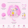 THE LITTLE LOOKERS Waterproof Baby Feeding Bib with Sleeves & Crumb Catcher Pocket | Soft PVC Apron Bib with Tie Closure | Washable & Reusable for Babies & Toddlers 6 Months to 3 Years