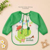 THE LITTLE LOOKERS Waterproof Baby Feeding Bib with Sleeves & Crumb Catcher Pocket | Soft PVC Apron Bib with Tie Closure | Washable & Reusable for Babies & Toddlers 6 Months to 3 Years