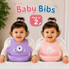 THE LITTLE LOOKERS Silicone Baby Feeding Bib Waterproof Adjustable Neck Closure Wide Food Catcher Pocket