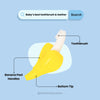 The Little Lookers Single Silicone Banana Shaped Teething Toothbrush/Teether for Baby/Toddlers/Infants/Children