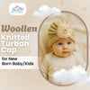 THE LITTLE LOOKERS Knitted Turban Cap with Flower & Pearl Accent – Soft, Stylish & Comfortable Headwrap for Newborns & Toddlers Baby Girls/ Boys (0-12 Months)