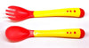THE LITTLE LOOKERS Silicone Tip Heat Sensitive Silicone Spoons | Temperature Sensing Spoons | Spoon & Fork Set