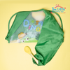 THE LITTLE LOOKERS Sleeved Washable Waterproof Bib/Apron with Pocket & Tying Robe| Cute Prints| Quick Dry PVC Bibs for Newborns/Infants/Toddlers