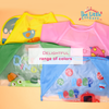 THE LITTLE LOOKERS Sleeved Washable Waterproof Bib/Apron with Pocket & Tying Robe| Cute Prints| Quick Dry PVC Bibs for Newborns/Infants/Toddlers