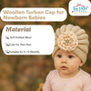 THE LITTLE LOOKERS Knitted Turban Cap with Flower & Pearl Accent – Soft, Stylish & Comfortable Headwrap for Newborns & Toddlers Baby Girls/ Boys (0-12 Months)