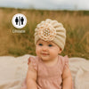 THE LITTLE LOOKERS Knitted Turban Cap with Flower & Pearl Accent – Soft, Stylish & Comfortable Headwrap for Newborns & Toddlers Baby Girls/ Boys (0-12 Months)