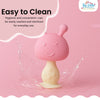 THE LITTLE LOOKERS Baby Silicone Teether Cum Rattle– Mushroom Shape | BPA-Free, Soft & Safe Teething Toy for Infants 3+ Months | Easy-Grip Design, Freezer Safe, Gum Soothing Teether for Babies