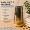 THE LITTLE LOOKERS Baby Bottle Cleaning Brush Set | BPA Free Silicone Bottle, Nipple & Straw Cleaner Kit with Storage Case & Spray Bottle