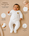 THE LITTLE LOOKERS Baby Winter 5-Piece Set | Soft Cotton Quilted Top, Cap, Bib & 2 Bottoms | Warm Clothing Set for Babies