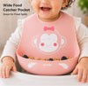 THE LITTLE LOOKERS Silicone Baby Feeding Bib Waterproof Adjustable Neck Closure Wide Food Catcher Pocket