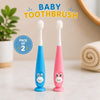 THE LITTLE LOOKERS Baby Toothbrush I Supersoft Bristles & Section Cup Base Tooth Brush for Kids/Babies/Toddlers - (Pack of 2)