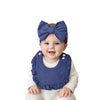 THE LITTLE LOOKERS Baby Hairband with Bib Set | Soft Cotton Headband & Muslin Bib Combo | Snap Button Closure Bib | Stretchable Headband | Newborn to Toddler (0–2 Years) | Gentle, Absorbent & Stylish Baby Accessory (Beige)