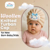 THE LITTLE LOOKERS Soft Knitted Baby Turban Cap with Cute Bunny Design – Warm & Stylish Winter Cap for Newborns & Infants Baby Boys / Girls (0-12 Months)