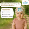 THE LITTLE LOOKERS Soft Knitted Baby Turban Cap with Cute Bunny Design – Warm & Stylish Winter Cap for Newborns & Infants Baby Boys / Girls (0-12 Months)