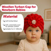 THE LITTLE LOOKERS Knitted Turban Cap with Flower & Pearl Accent – Soft, Stylish & Comfortable Headwrap for Newborns & Toddlers Baby Girls/ Boys (0-12 Months)
