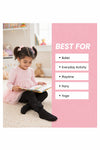 The Little Lookers Girls Cotton Knit Stockings with Flower – Soft Stretch Baby & Kids Tights